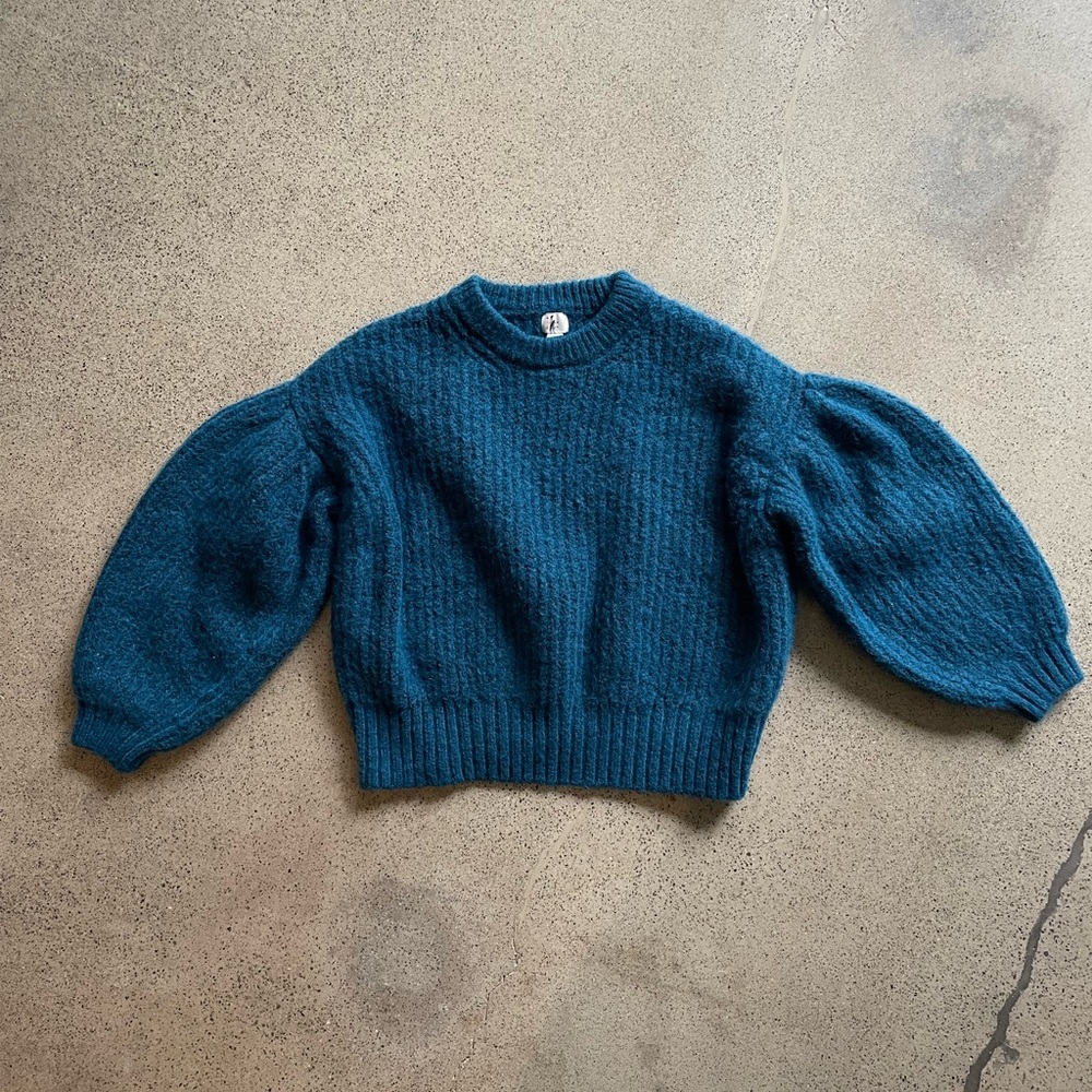 Fuzzy Balloon Sleeve Sweater